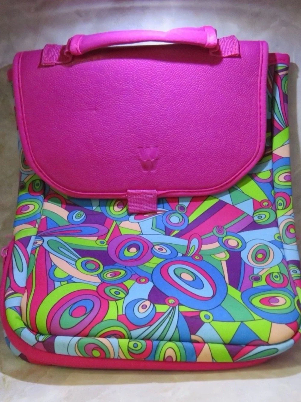 Bright Pink Patterned Women’s lunch Bag - Vibrant Floral Graphic